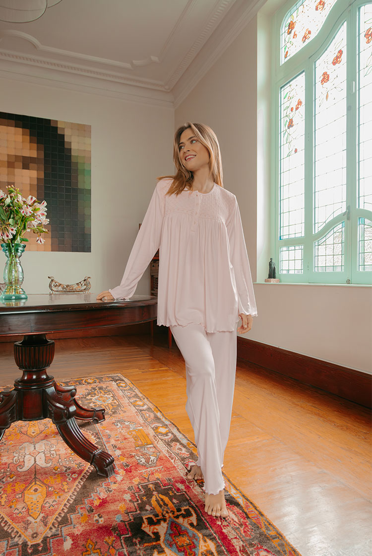 Aurora – Pijama larga rosado