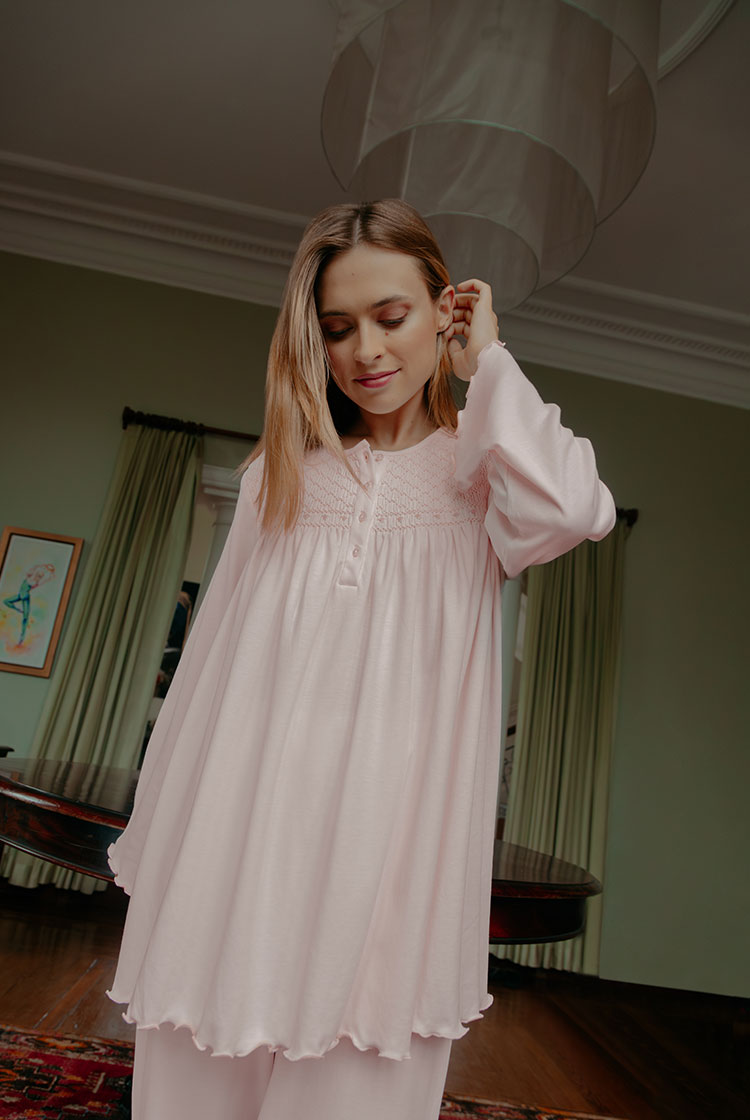 Aurora – Pijama larga rosado