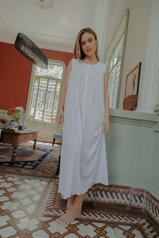 Albor – Camisón sin mangas con bordado frontal